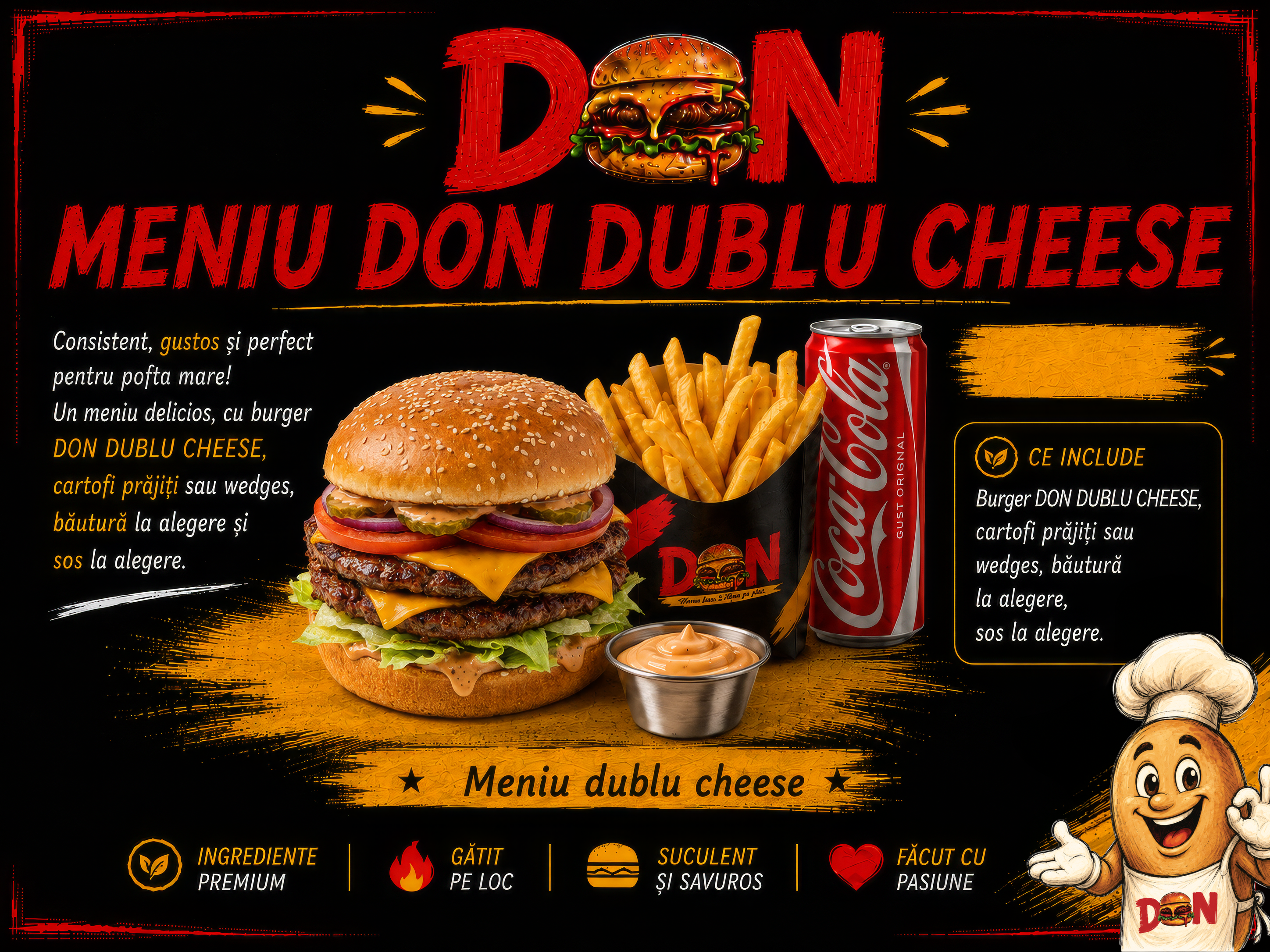 Meniu DON DUBLU CHEESE